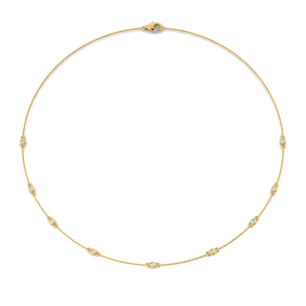 Gargantilla con Diamantes Creados en Vermeil