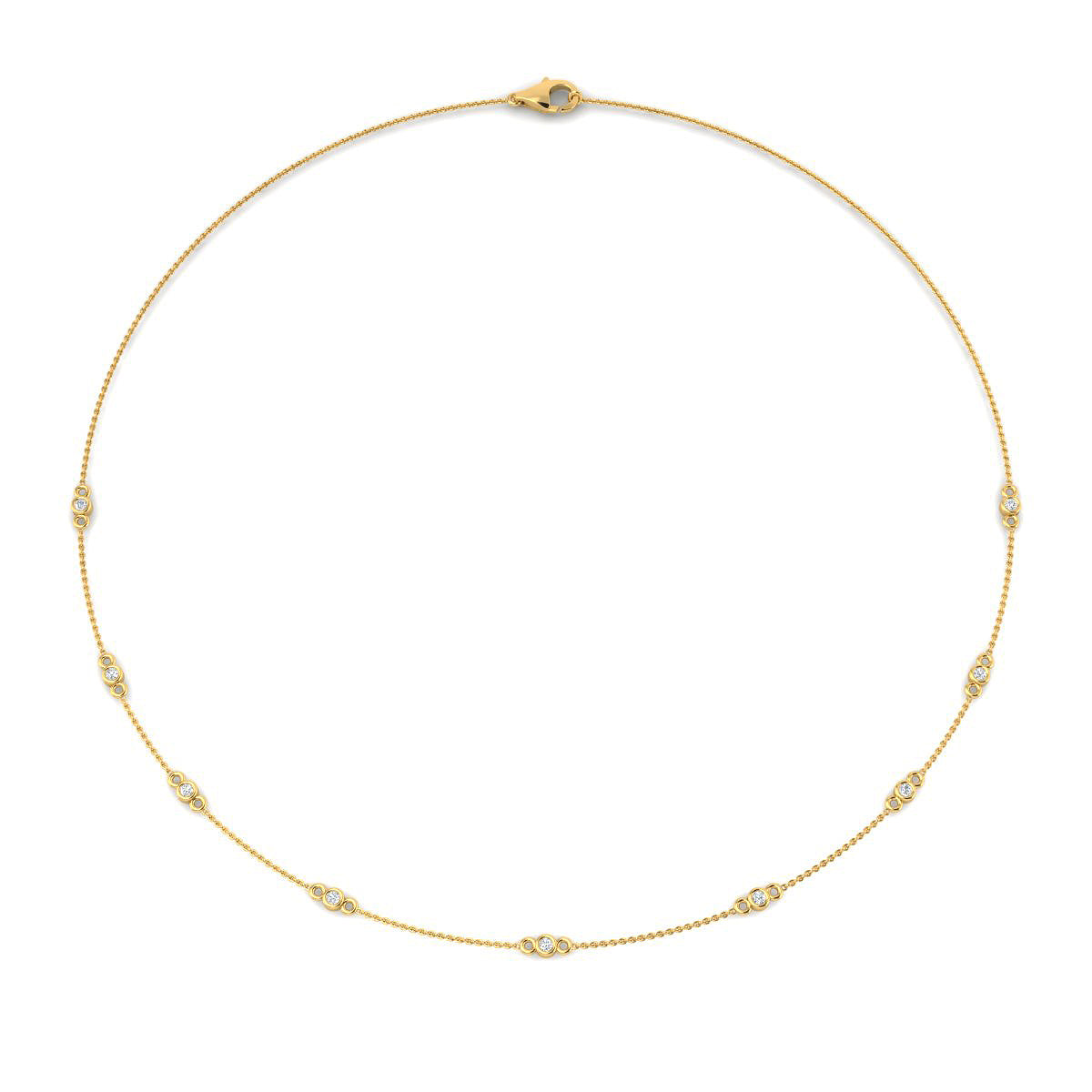 Gargantilla con Diamantes Creados en Vermeil