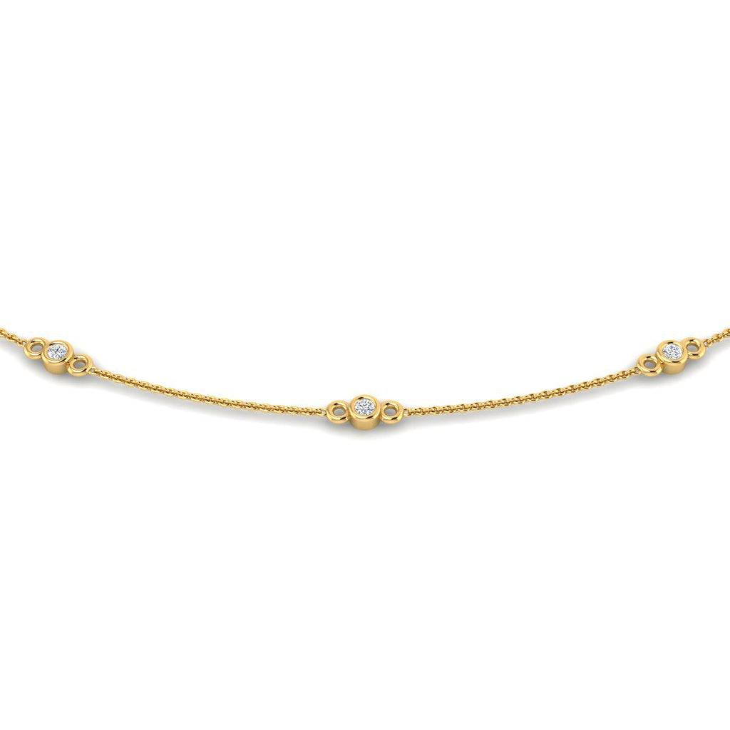 Gargantilla con Diamantes Creados en Vermeil