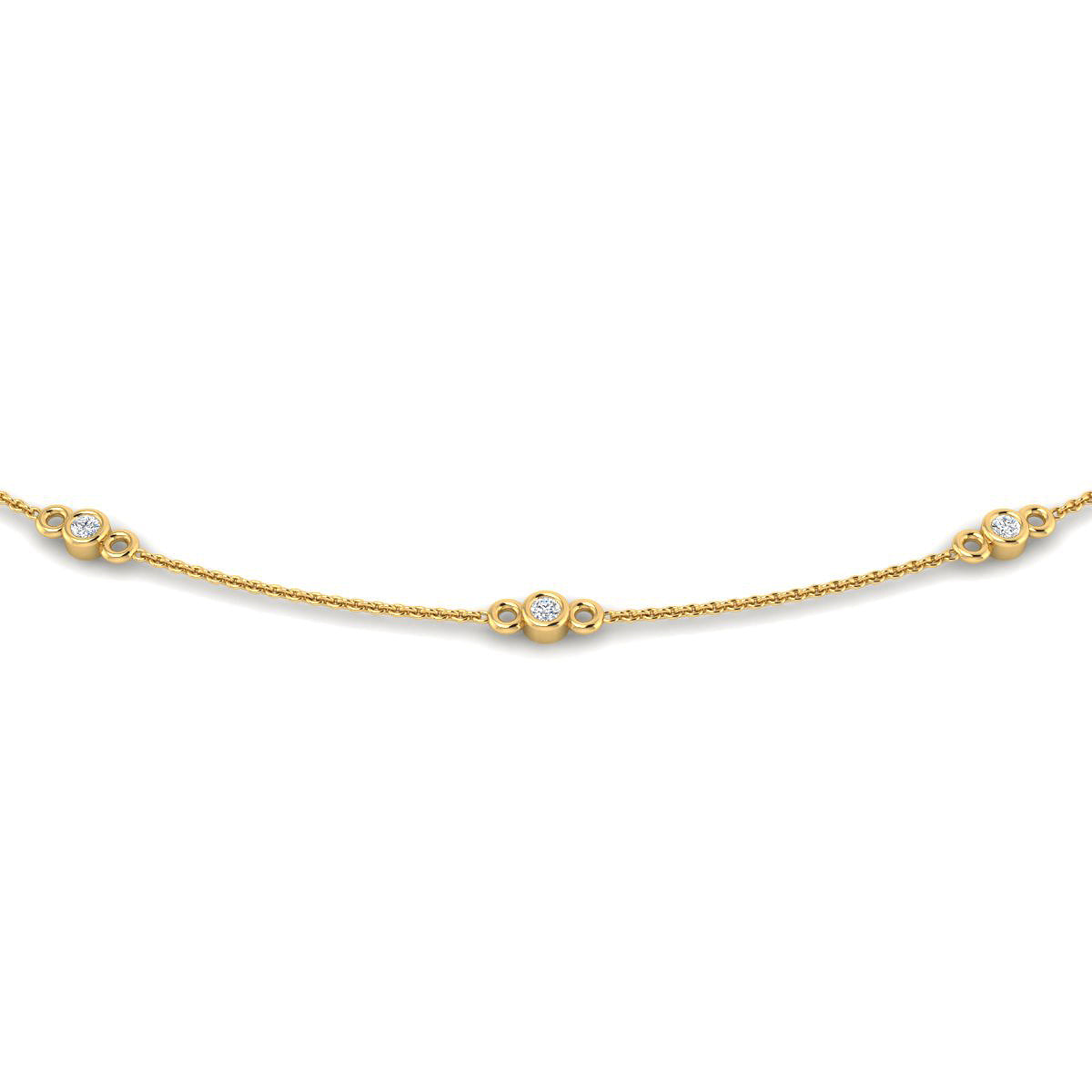 Gargantilla con Diamantes Creados en Vermeil