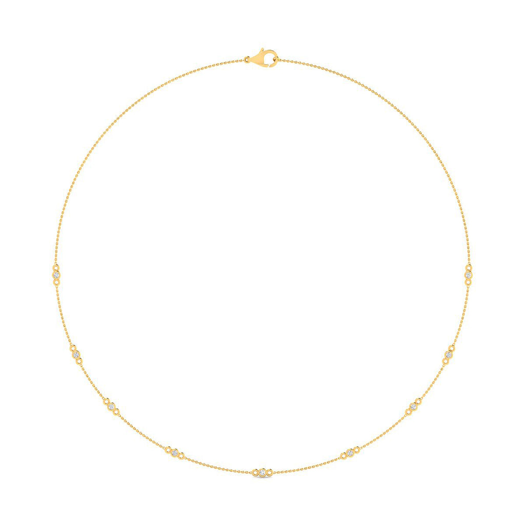 Gargantilla con Diamantes Creados en Vermeil