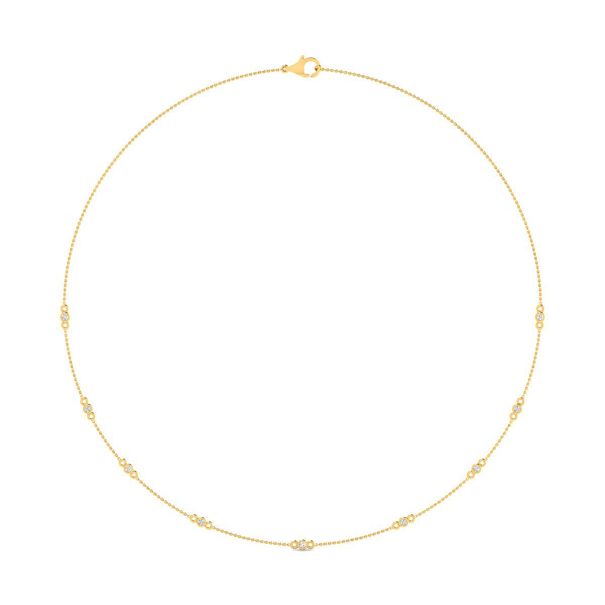 Gargantilla con Diamantes Creados en Vermeil