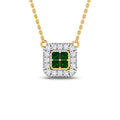 Gargantilla con Esmeraldas y Diamantes Creados en Vermeil