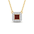 Gargantilla con Rubíes y Diamantes Creados en Vermeil