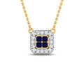 Gargantilla con Zafiros y Diamantes Creados en Vermeil