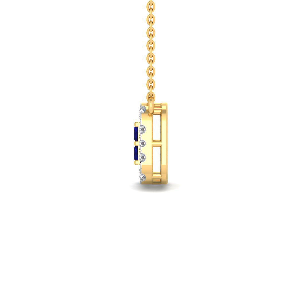 Gargantilla con Zafiros y Diamantes Creados en Vermeil