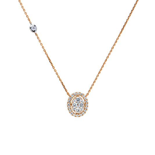 Cadena y Colgante Rania con Diamantes Creados de 0,73 Quilates en Oro Rosa