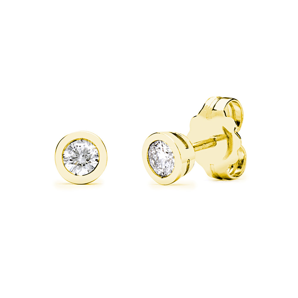 Pendientes Redondos Venice con Diamante Creado de 0,40 Quilates en Oro Amarillo