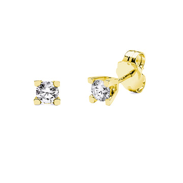 Pendientes 4 grapas gruesas Yolanda con Diamante Creado de 0,60 Quilates en Oro Amarillo