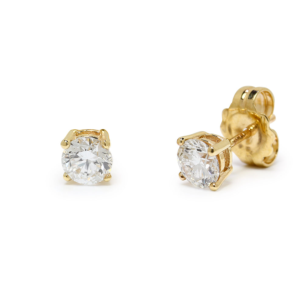 Pendientes de Brillantes Creados de Oro Blanco de 9 Quilates