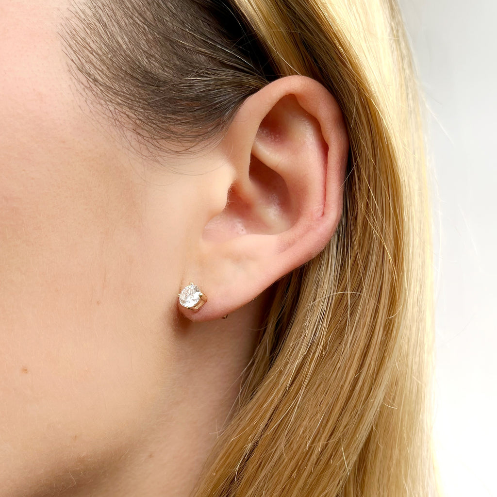 Pendientes de Brillantes Creados de Oro Blanco de 9 Quilates