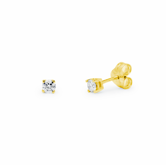 Pendientes 4 grapas Naila con Diamantes Creados de 0,20 Quilates en Oro Amarillo