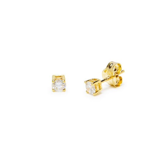 Pendientes 4 grapas con Diamantes Creados 0,30 quilates en Oro Amarillo 9 Kilates