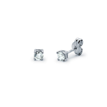 Pendientes 4 grapas gruesas Naila con Diamante Creado de 0,40 Quilates en Oro Blanco