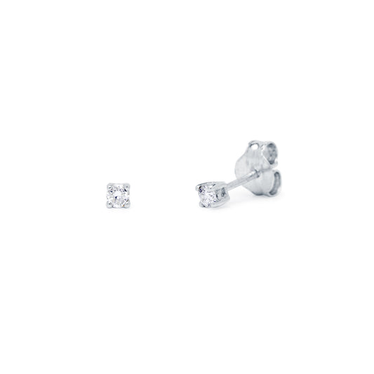 Pendientes 4 grapas Allison con Diamantes Creados de 0,10 Quilates en Oro Blanco