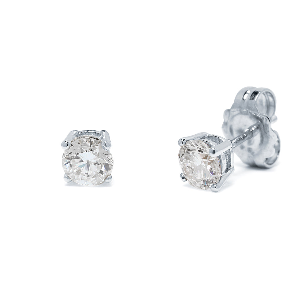 Pendientes de Brillantes Creados de Oro Blanco de 9 Quilates