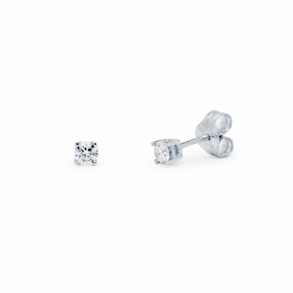 Pendientes 4 grapas Allison con Diamantes Creados de 0,20 Quilates en Oro Blanco