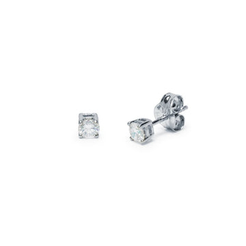 Pendientes 4 grapas con Diamantes Creados 0,30 quilates en Oro Blanco 9 Kilates