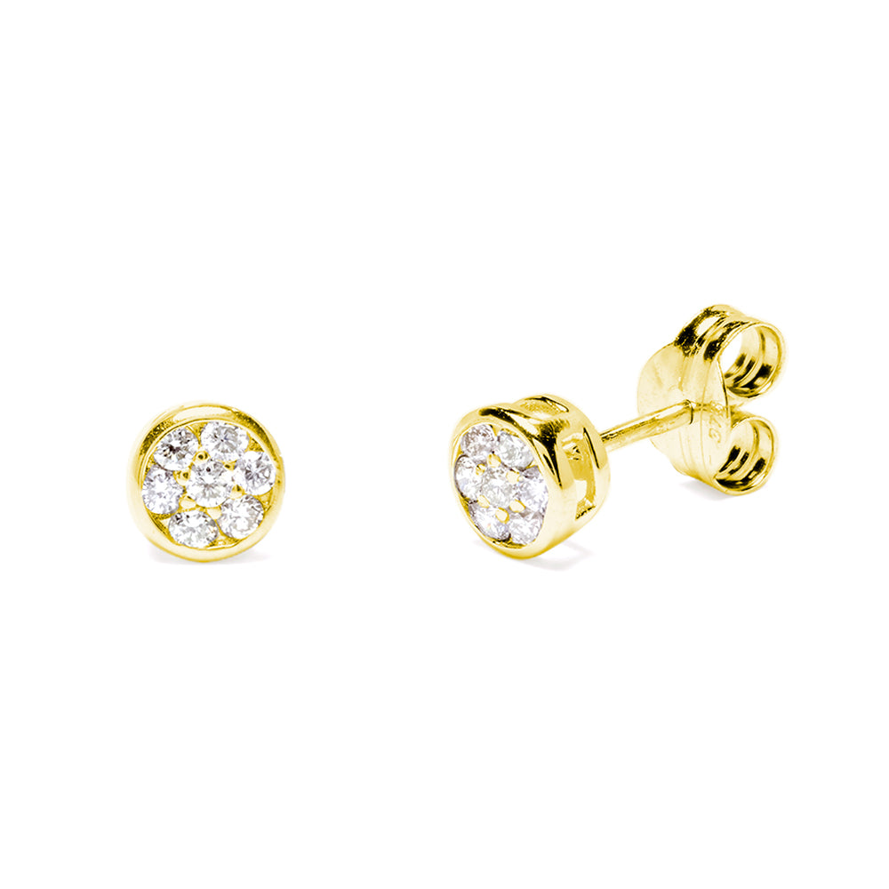 Pendientes Redondos Samantha con Diamantes Creados de 0,18 Quilates en Oro Amarillo