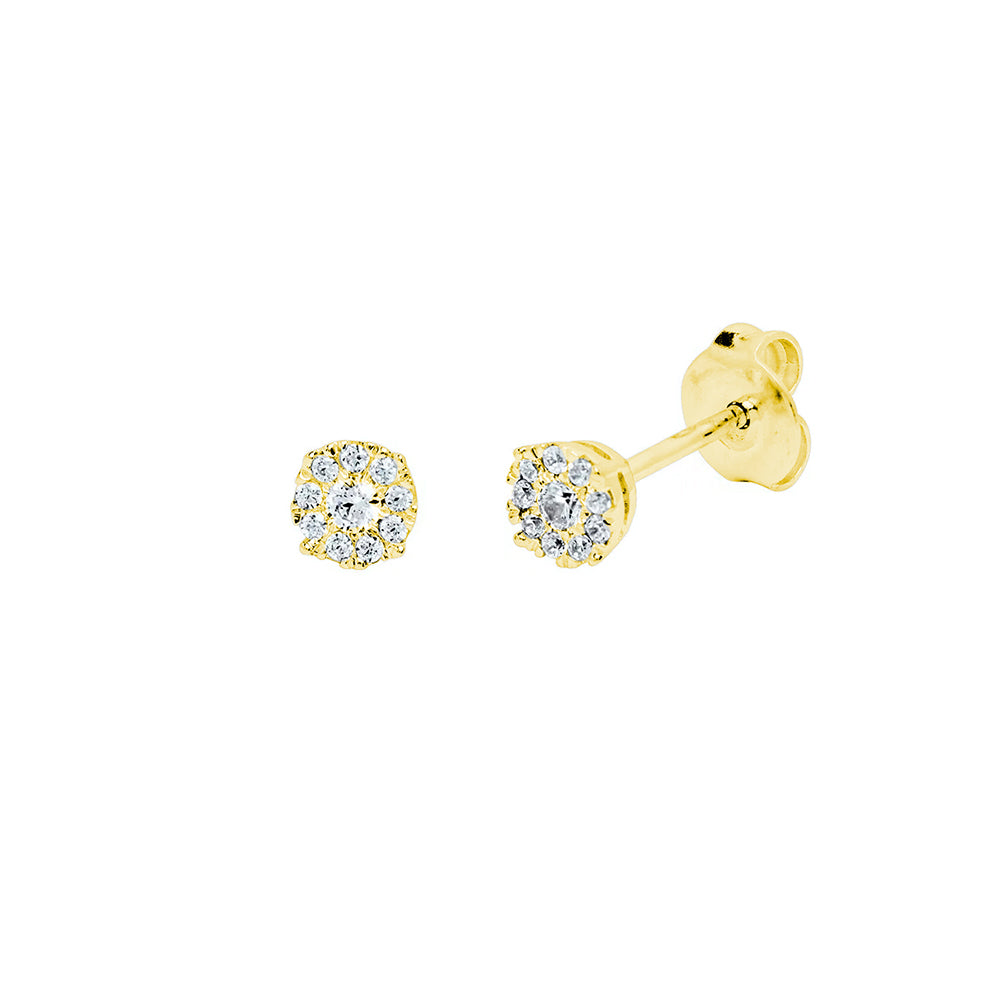 Pendientes Circulares Carmen con Diamantes Creados de 0,16 Quilates en Oro Amarillo