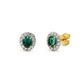 Pendientes Isabeau Oro 9K con Esmeraldas y Diamantes Creados