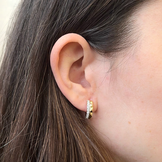 Pendientes Bandas 18 Diamantes Creados 0.47 Quilates en Vermeil