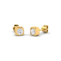 Pendientes Cuadrados con Diamantes Creados en Vermeil