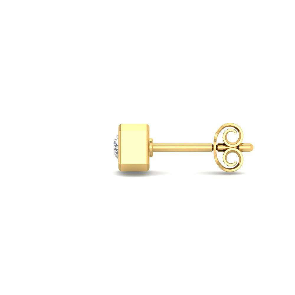 Pendientes Cuadrados con Diamantes Creados en Vermeil