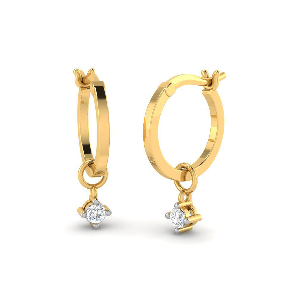 Pendientes Criollas con Diamantes Creados en Vermeil