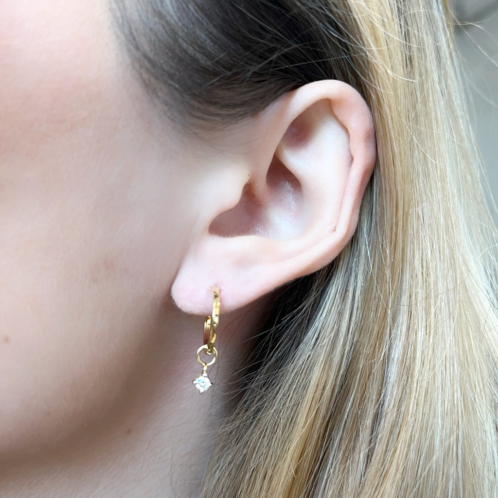 Pendientes Criollas con Diamantes Creados en Vermeil