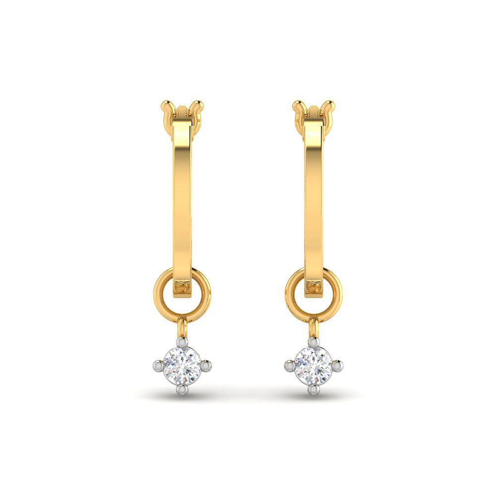 Pendientes Criollas con Diamantes Creados en Vermeil