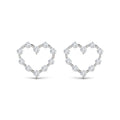 Pendientes Corazón con Diamantes Creados en Vermeil