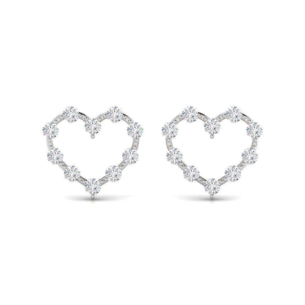Pendientes Corazón de Vermeil con Diamantes Creados