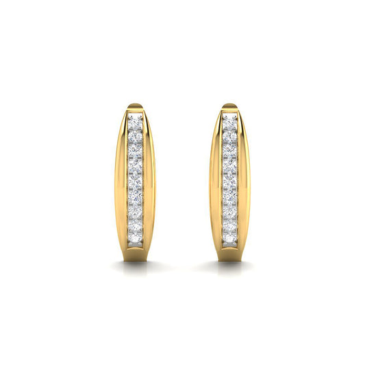 Pendientes Aro Banda con 18 Diamantes Creados 0.22 Quilates en Vermeil