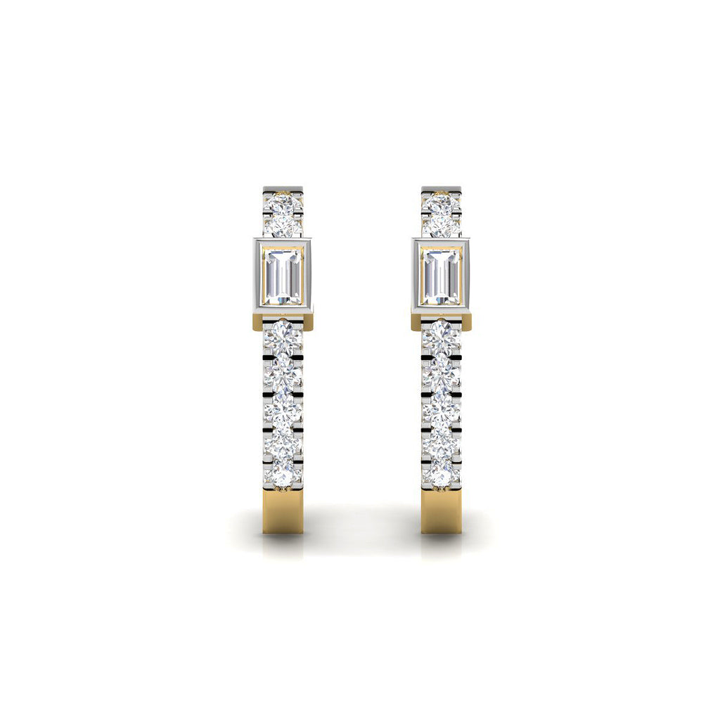 Pendientes Criollas con Diamantes Creados en Vermeil