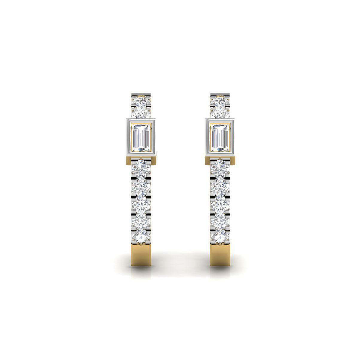 Pendientes Criollas con Diamantes Creados en Vermeil