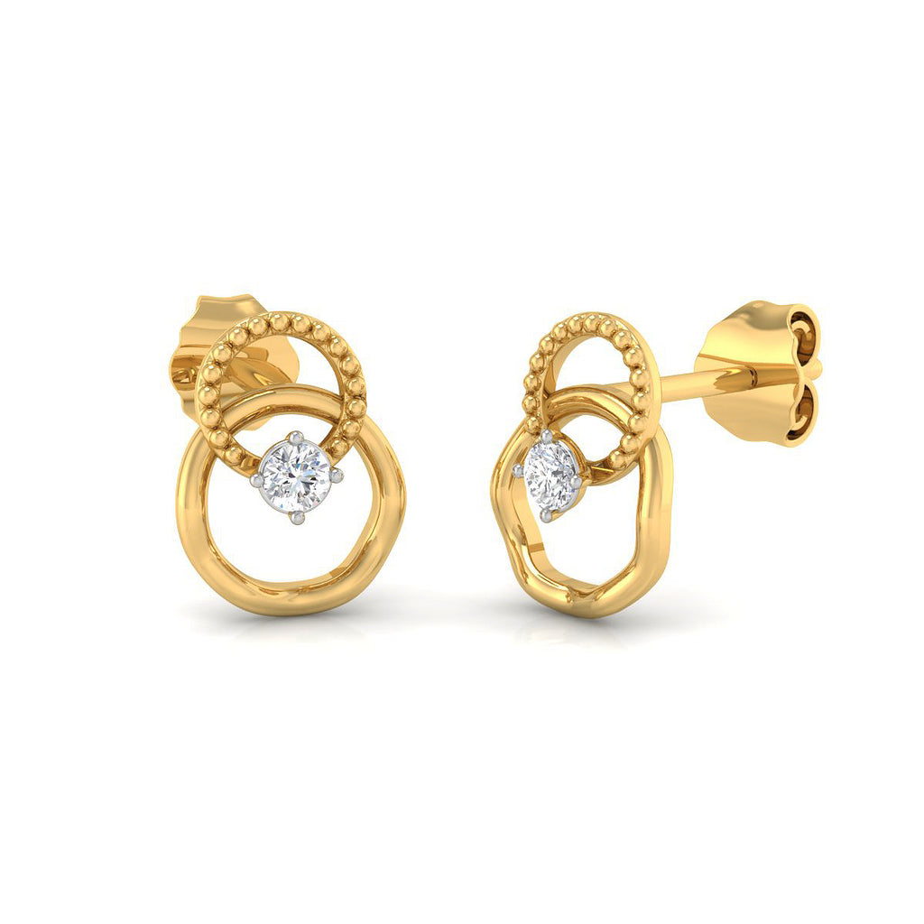 Pendientes de Aro con Diamantes Creados en Vermeil