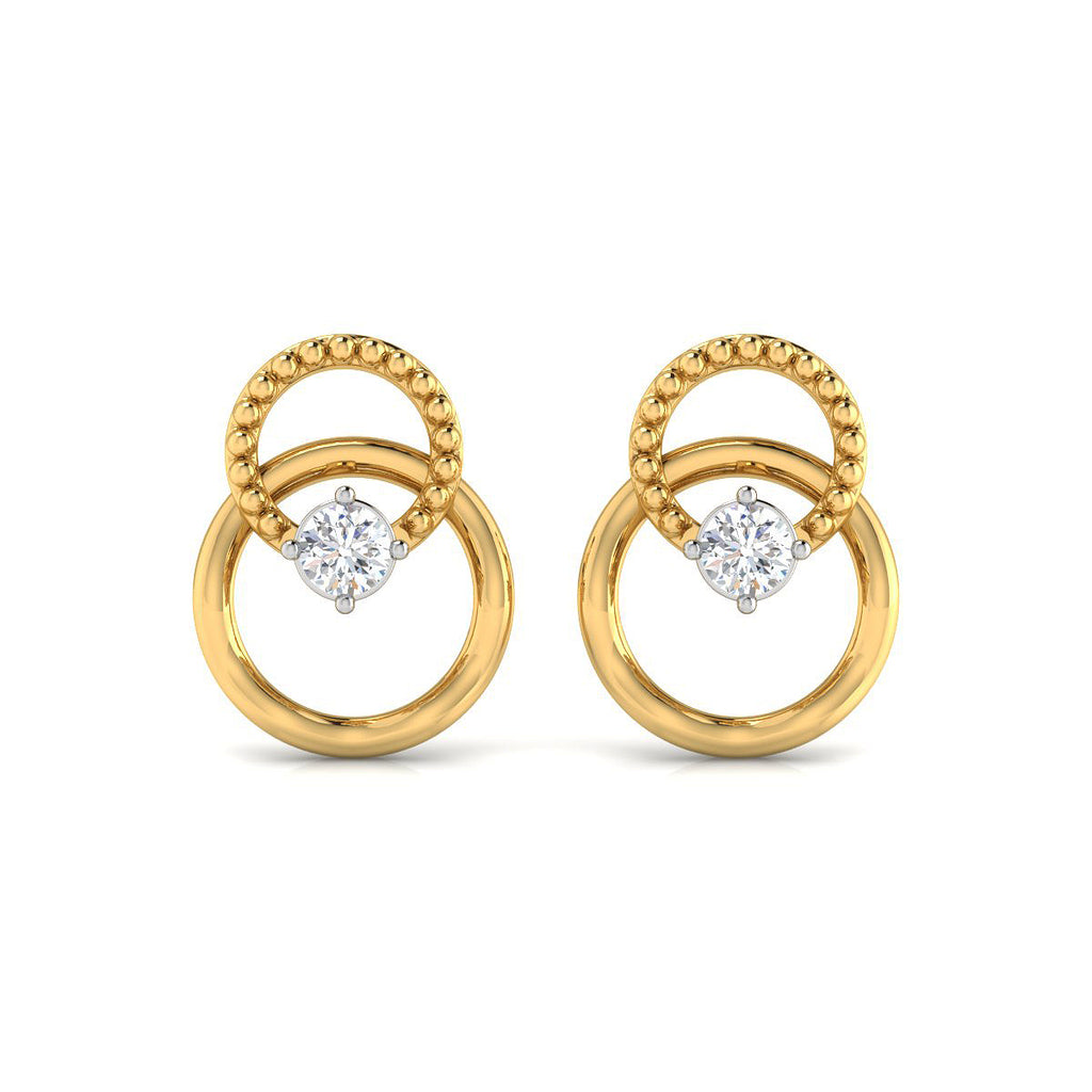 Pendientes de Aro con Diamantes Creados en Vermeil