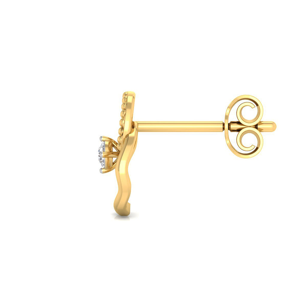Pendientes de Aro con Diamantes Creados en Vermeil