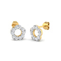 Pendientes Flor con Diamantes Creados en Vermeil