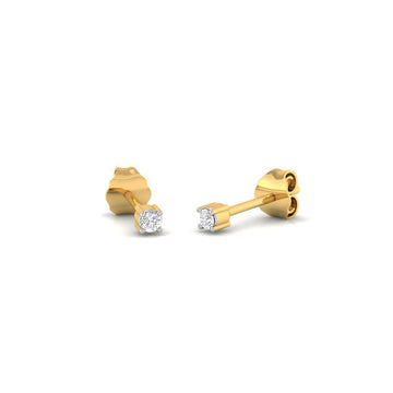 Pendientes 4 Grapas con 2 Diamantes Creados 0.06 Quilates en Vermeil