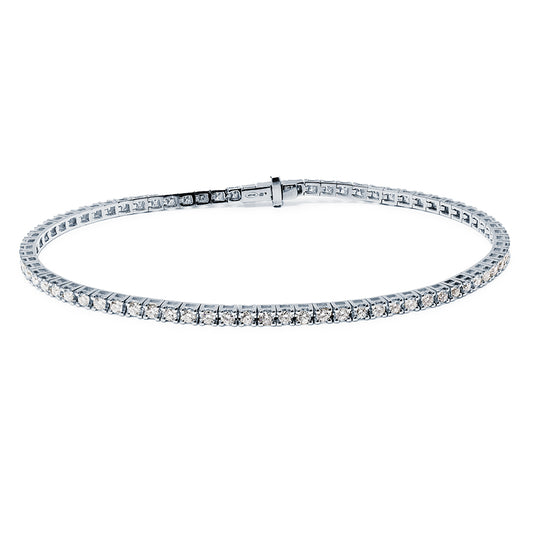 Pulsera Riviere con Diamantes Creados de 2 Quilates en Oro de 9 Kilates