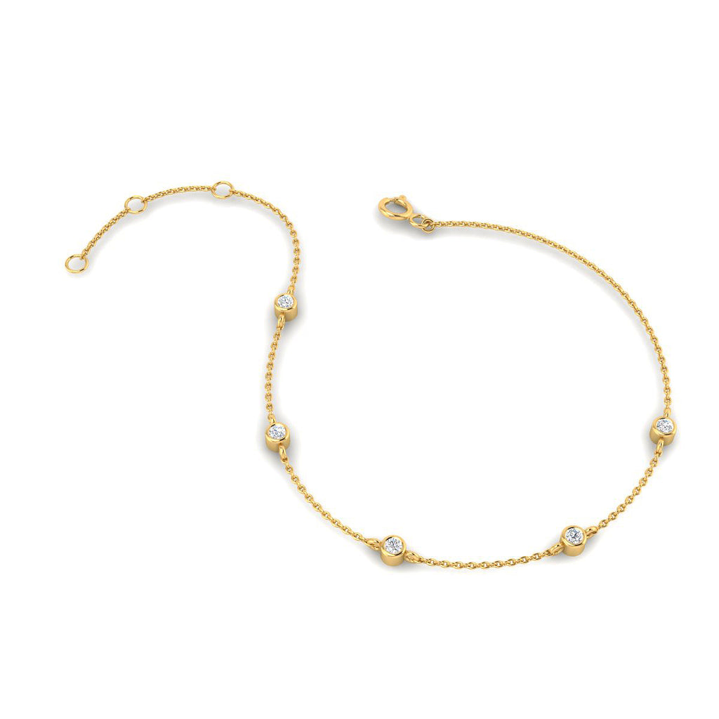 Pulsera con Diamantes Creados en Vermeil