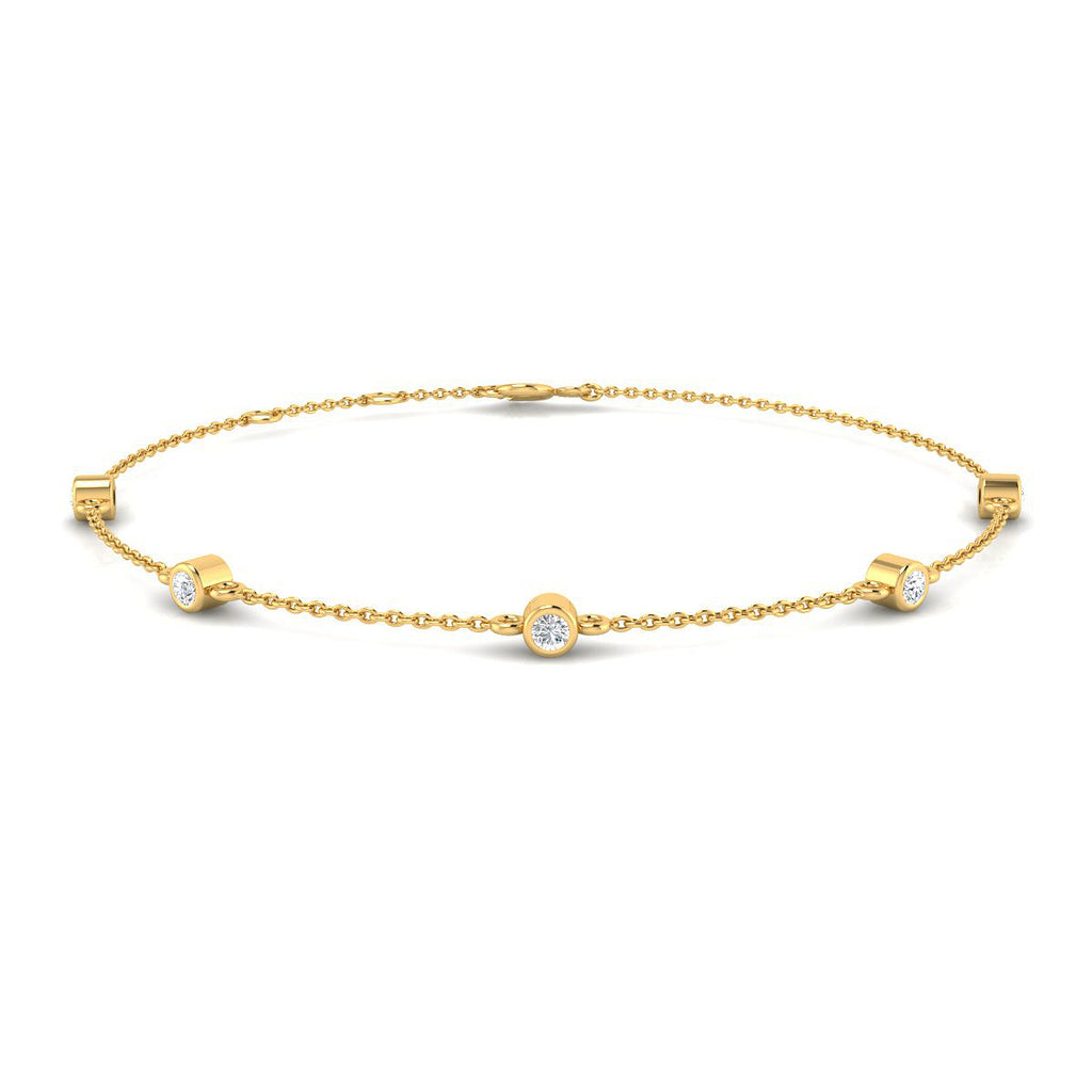 Pulsera con Diamantes Creados en Vermeil