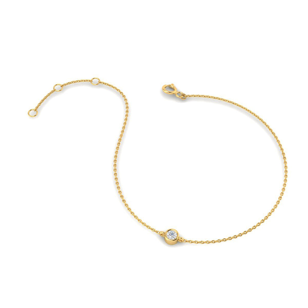 Pulsera con Diamantes Creados en Vermeil