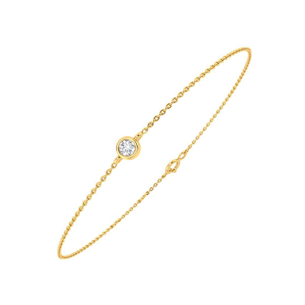Pulsera con Diamantes Creados en Vermeil