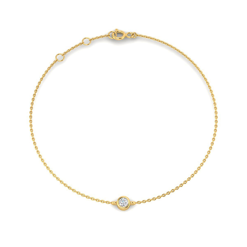 Pulsera con Diamantes Creados en Vermeil
