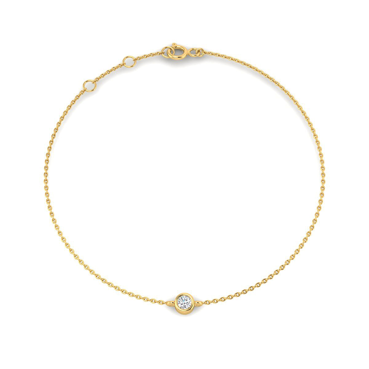Pulsera con Diamantes Creados en Vermeil