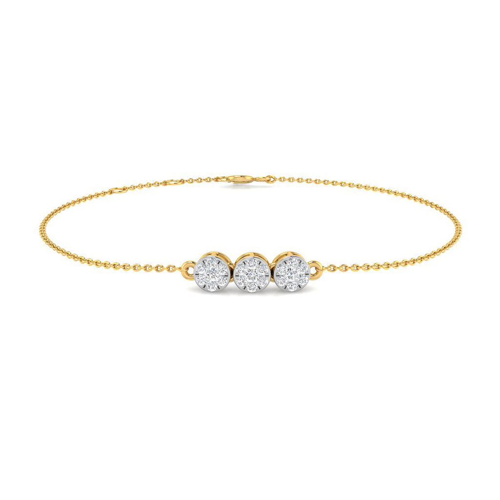 Pulsera con Diamantes Creados en Vermeil