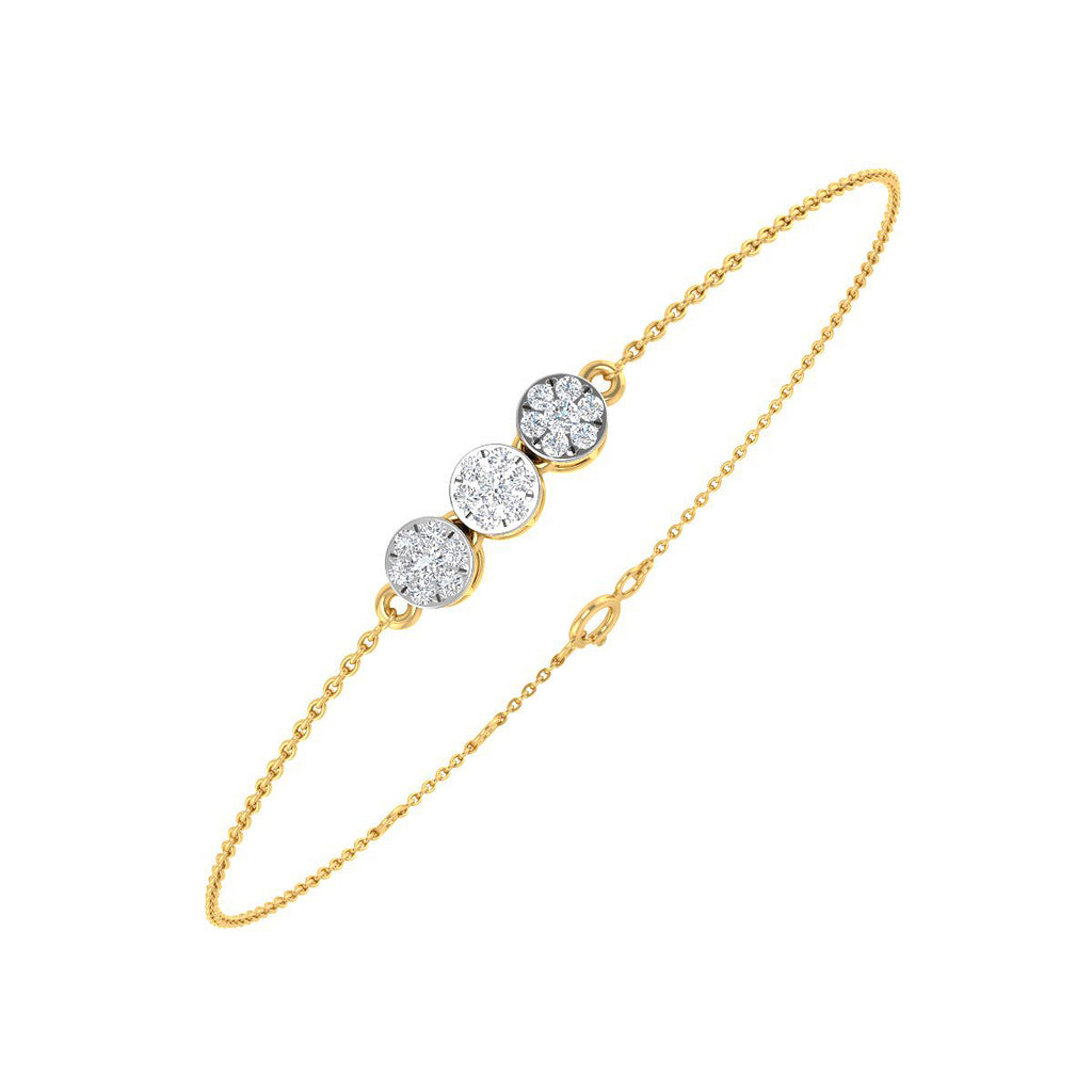 Pulsera con Diamantes Creados en Vermeil